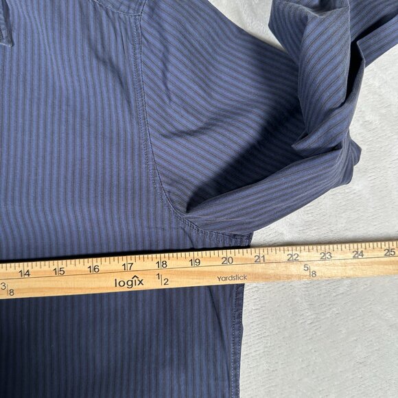 Boss Hugo Boss Shirt Men Size M Blue Stripes Long Sleeve 100% Cotton Button Down - Picture 4 of 8